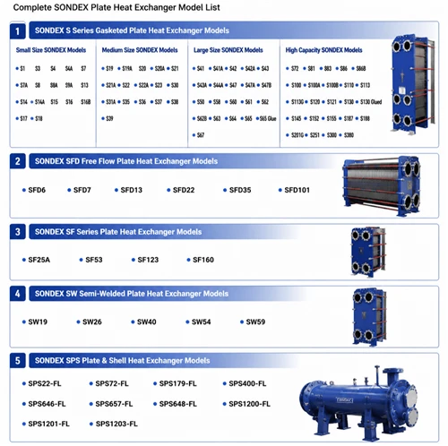 What Are All Sondex Plate Heat Exchanger Models?